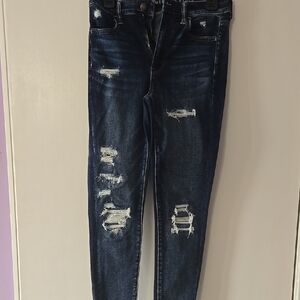 American Eagle Outfitters Blue Skinny Jeans Distressed Style